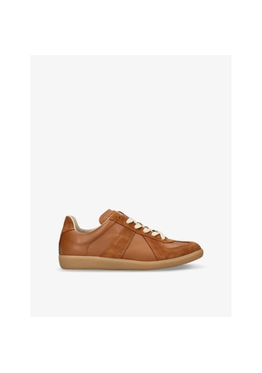 Mens Maison Margiela Replica Contrast-Sole Leather Low-Top Trainers