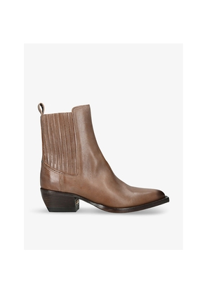 Womens Golden Goose Debbie Beatles Leather Block-Heel Ankle Boots