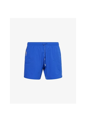 Mens Boss Iconic Stripe-Trim Swim Shorts