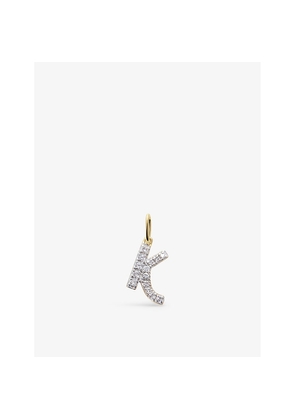 Womens Monica Vinader K Letter 14ct Yellow-Gold and Lab-Grown Diamond Charm