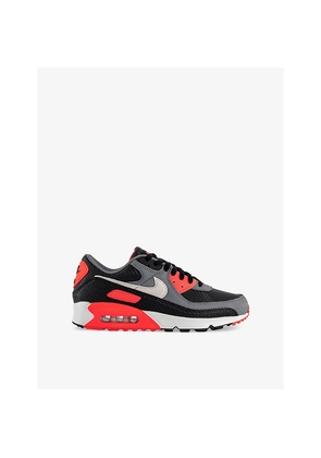 Womens Nike Air Max 90 Leather and Mesh Low-Top Trainers