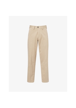 Mens Drakes Regular-Fit Straight-Leg Cotton Chino Trousers