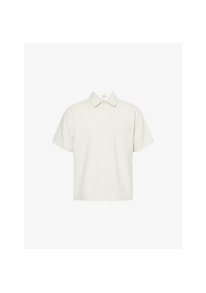 Mens Frame Jacquard Boxy-Fit Cotton-Blend Shirt