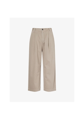 Mens Agolde Gaius Pleated Cotton-Chino Trousers
