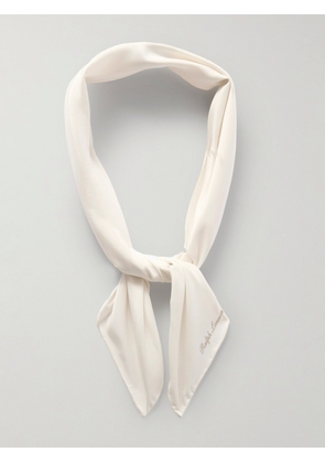 Ralph Lauren Purple Label - Logo-Print Silk Scarf - Men - Neutrals