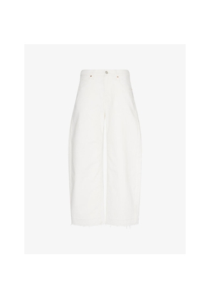 Womens Paige Arellia High-Rise Barrel-Leg Denim Jeans