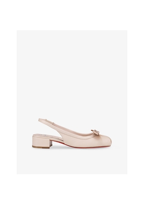 Womens Christian Louboutin Mamaflirt 30 Leather Slingback Pumps