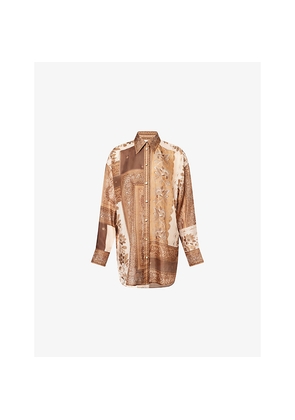 Womens Zimmermann Lucky Manstyle Silk Shirt