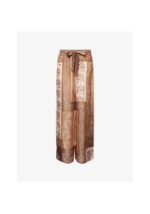Womens Zimmermann Lucky Relaxed-Fit Silk Trousers