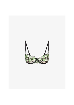 Womens Bluebella Odette Floral-Embroidered Underwired Lace Bra
