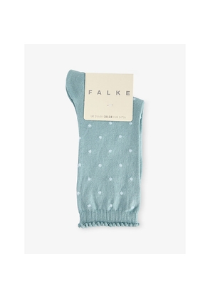 Womens Falke Mid-Calf Spike Dot Cotton-Blend Knit Socks