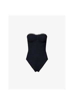 Womens Hunza G Dolly Gingham-Ruffle Swimsuit