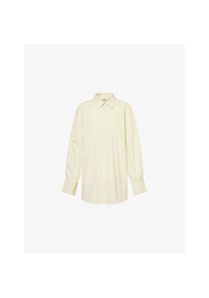 Womens Toteme Raglan-Sleeve Raw-Edge Cuff Cotton Shirt