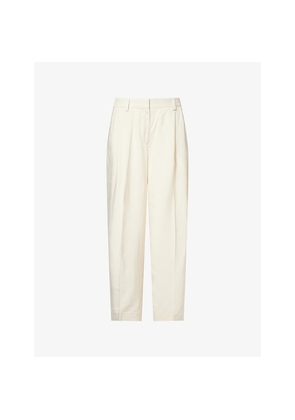 Womens Toteme Pleated Wide-Leg Woven Trousers