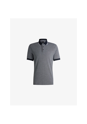 Mens Boss Logo-Embroidered Short-Sleeve Cotton Polo