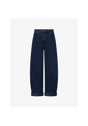 Womens Frame The Bubble Curved-Leg Denim Jeans