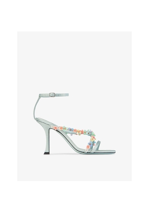 Womens Jimmy Choo Blanche 90 Satin Heeled Sandals