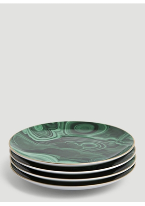 L'Objet Set-of-four Malachite Dessert Plates -  Kitchen  Green One Size