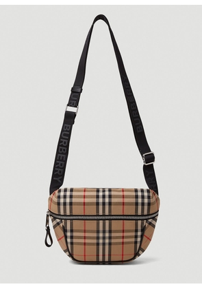 Burberry Check Shoulder Bag - Man Crossbody Bags Beige One Size
