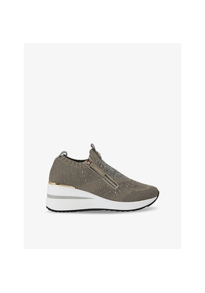 Womens Carvela High Rise Zip Knitted Low-Top Trainers