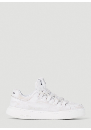 Miu Miu Bleached Sneakers - Woman Sneakers White Eu - 40