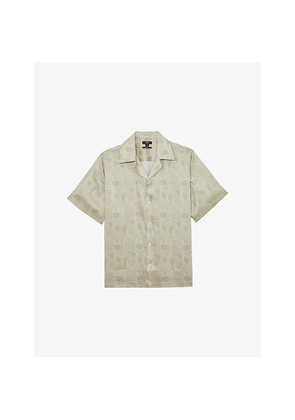 Mens Reiss Waver Wave-Pattern Woven Shirt