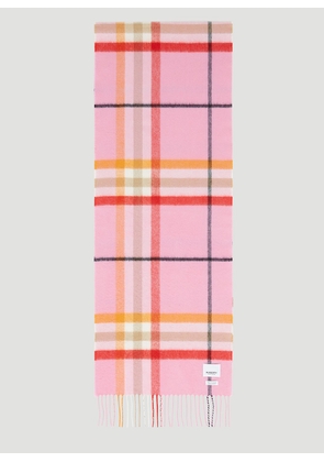Burberry Check Cashmere Scarf - Woman Scarves Pink One Size