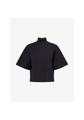 Womens Alaia Ribbed High-Neck Cotton-Jersey Top