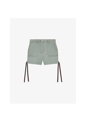 Womens Loewe Anagram-Patch Workwear Cotton Shorts