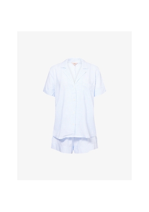 Womens Eberjey Nautico Stripe Woven Shortie Pyjama Set