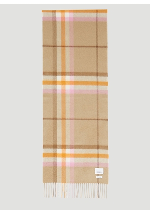 Burberry Check Cashmere Scarf - Woman Scarves Beige One Size