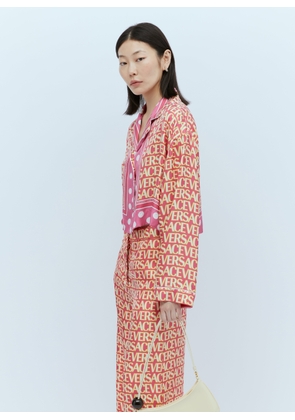 Versace Logo Print Cropped Shirt - Woman Shirts Pink It - 38