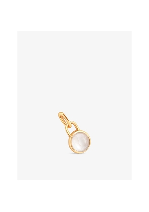 Womens Astrid & Miyu June Birthstone 18ct Yellow Gold-Plated Sterling-Silver and Moonstone Charm