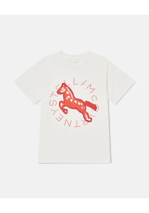 Stella McCartney - Horse Graphic T-Shirt, Woman, Ivory, Size: 2