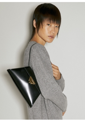 Prada Brushed Leather Medium Handbag - Woman Handbags Black One Size