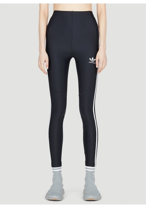 adidas x Balenciaga Striped Leggings - Woman Leggings Black Fr - 34