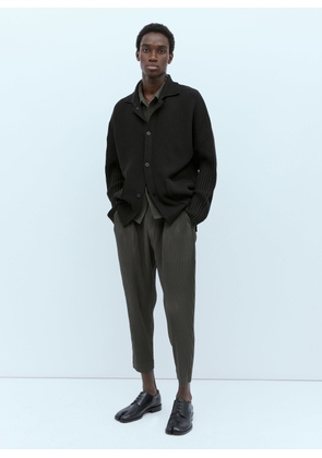 Homme Plissé Issey Miyake Rustic Knit Cardigan - Man Knitwear Black One Size