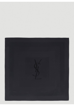 Saint Laurent Logo Scarf - Woman Scarves Black One Size
