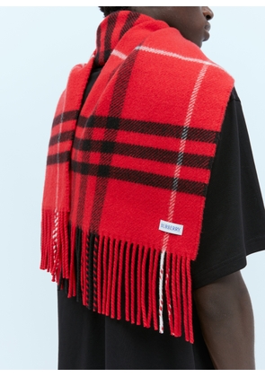 Burberry Check Wool Cashmere Scarf - Man Scarves Red One Size