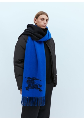 Burberry Logo Jacquard Cashmere Scarf - Man Scarves Blue One Size