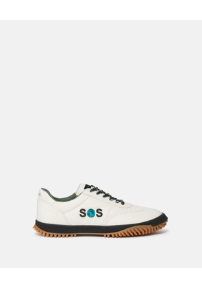 Stella McCartney - SOS Embroidered S-Wave Sport Trainers, Woman, Dune beige, Size: 37