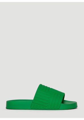 Bottega Veneta Embossed Rubber Slides - Woman Slides Green Eu - 37