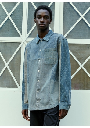 Marine Serre Regenerated Moon Denim Overshirt - Man Shirts Blue It - 52