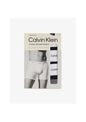 Mens Calvin Klein Logo-Waistband Pack Of Three Stretch Modal and Cotton Briefs