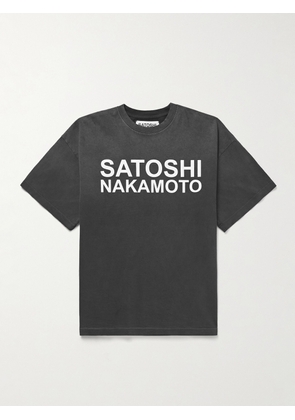 Satoshi Nakamoto - Logo-Print Cotton-Jersey T-Shirt - Men - Black - S