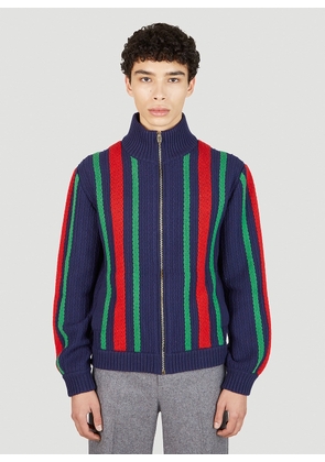 Gucci Web Bomber Jacket - Man Jackets Dark Blue S