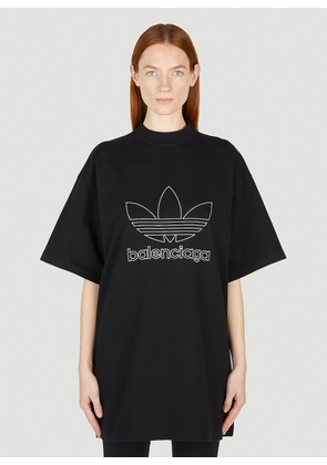 adidas x Balenciaga Logo Print T-shirt - Woman T-shirts Black 3