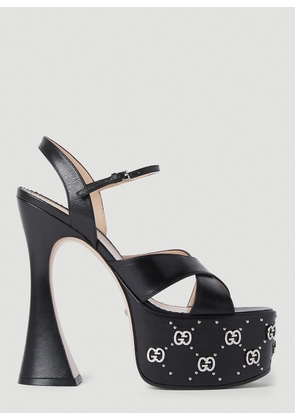 Gucci Interlocking G Stud Platform Sandals - Woman Heels Black Eu - 40