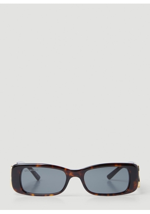 Balenciaga Dynasty Rectangle Sunglasses -  Sunglasses Brown One Size