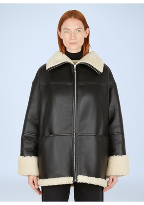TOTEME Signature Shearling Jacket - Woman Jackets Black Xs - S